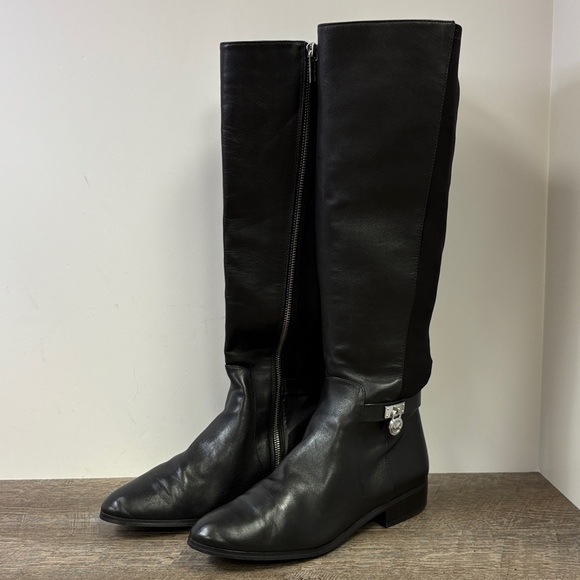 Michael Kors Shoes - Women’s Michael Kors HAMILTON Stretch Leather Knee High Boots Size 9